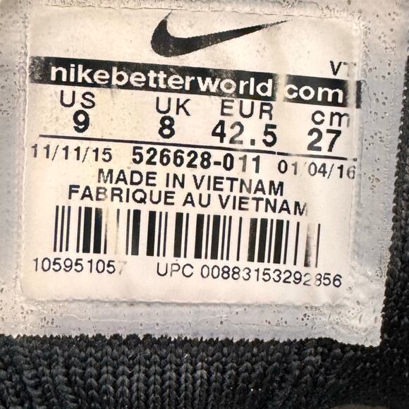 Nike Flyknit Racer 526628-011 Men's 9 Running Shoes Black White Volt Sneakers - Picture 5 of 16